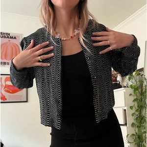 vintage black and silver sparkle cardigan jacket